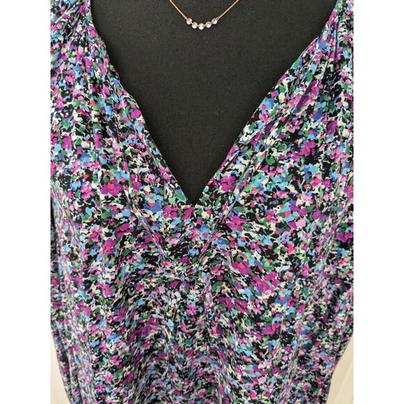 AVA VIV Tops Womens 1X Blouse Multi Floral Balloon Long Sleeve Boho Chic Cottage - Picture 2 of 13